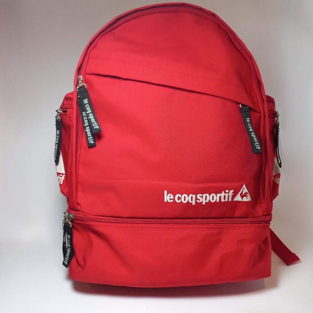 Le coq sportif Red bag Small backpack book all red gear Lecoq sport French Brand